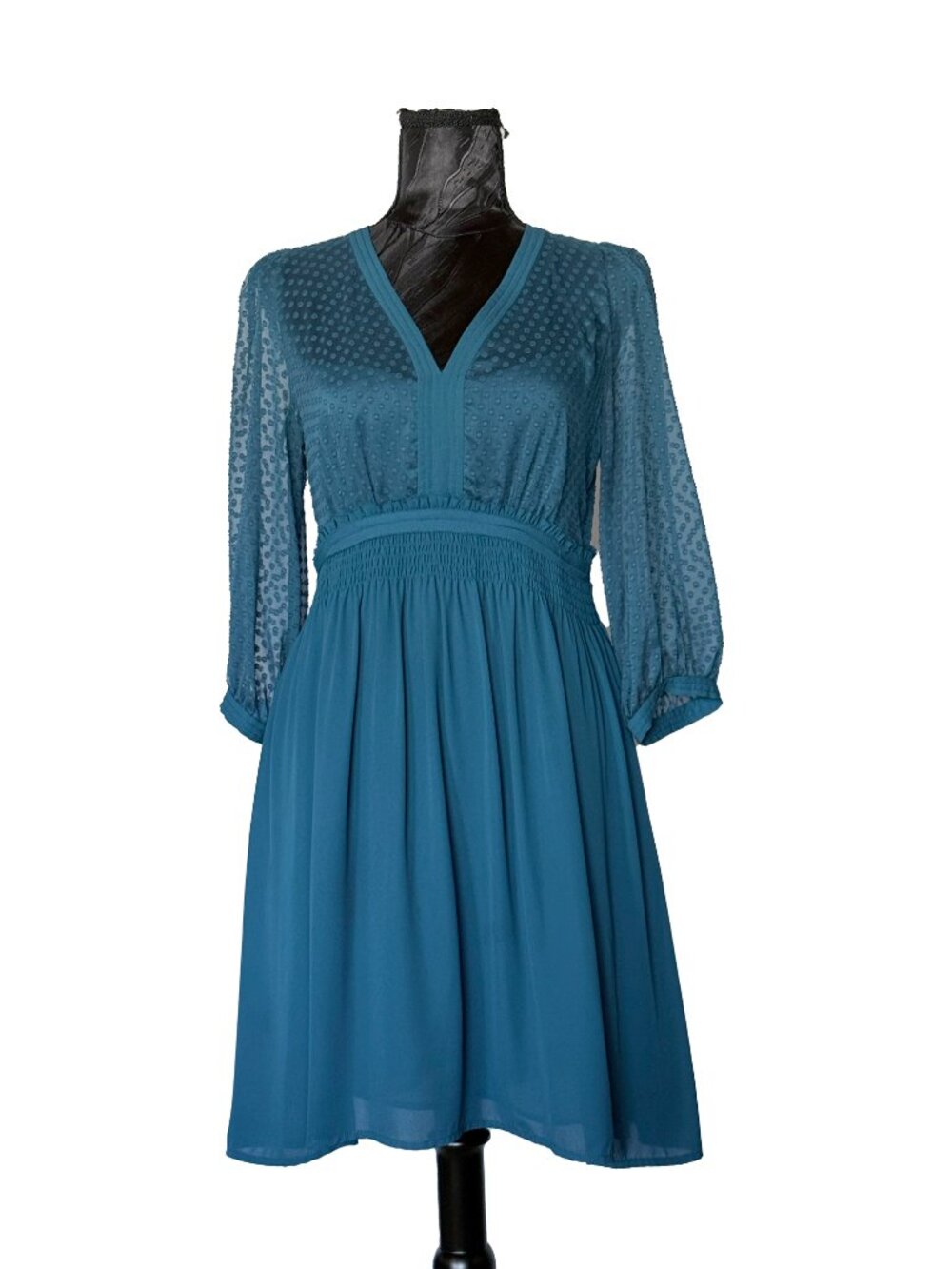 Anthropologie HD in Paris Blue Clip Dot Dress Sz 6